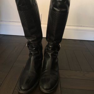 Cole Haan Black Weave Tall Boot